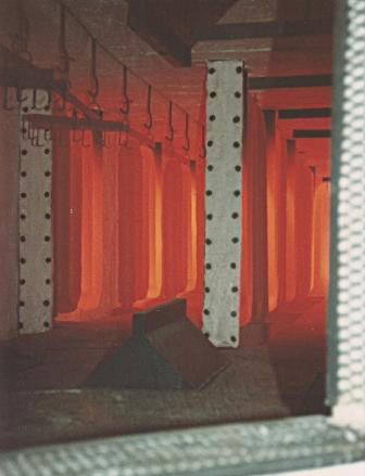 inside view of an gasfired enameling furnace