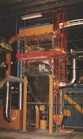 Industrial fluorine scrubber at enameling furnace