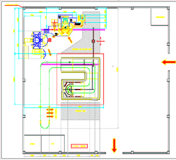 Simplified boiler enameling plant layout